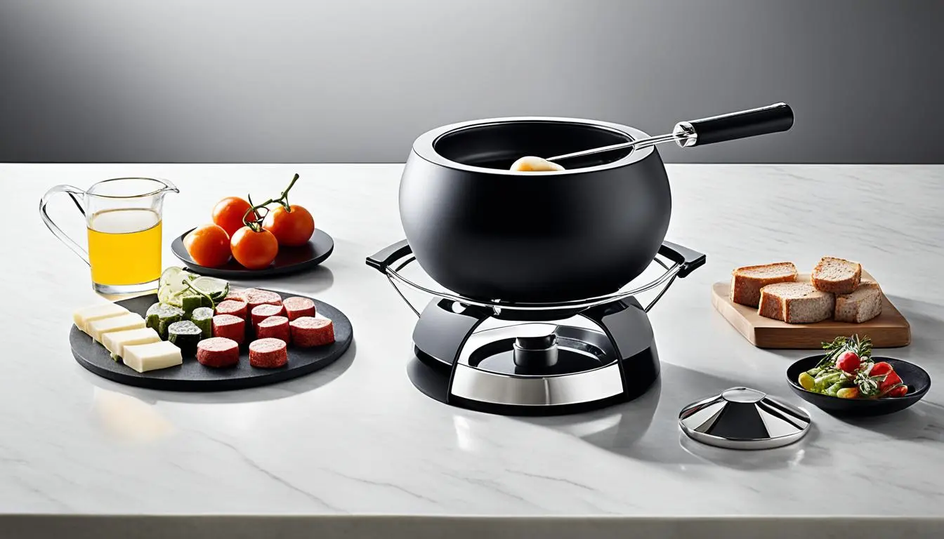 fondue set mit heißem stein