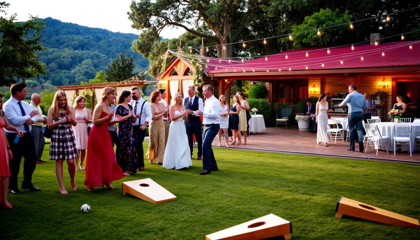 hochzeitsgäste beschäftigen