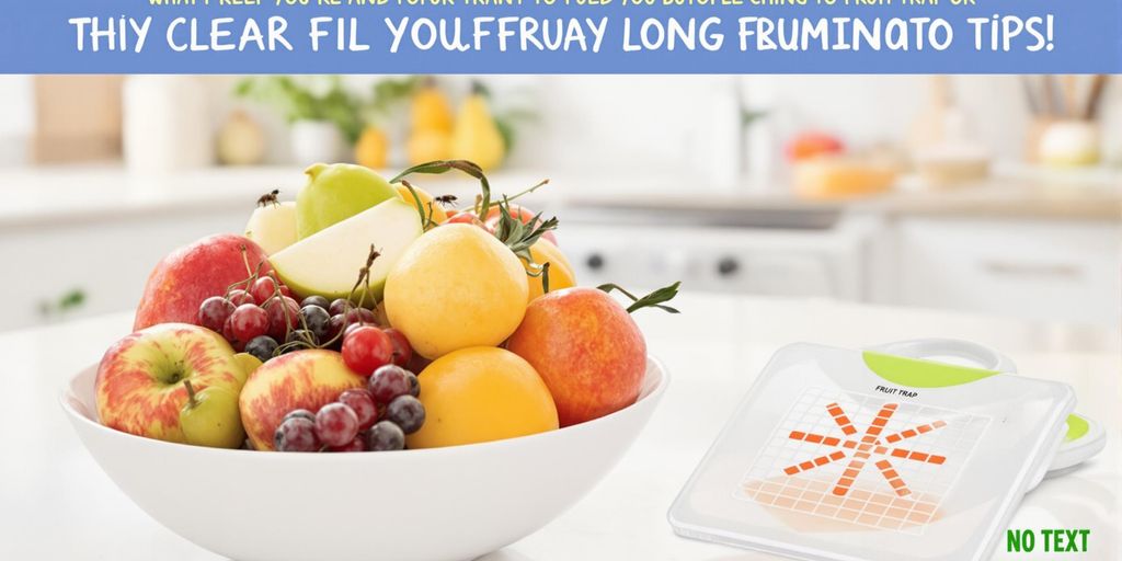 Fruchtfliegenfalle neben einer Obstschüssel in der Küche.