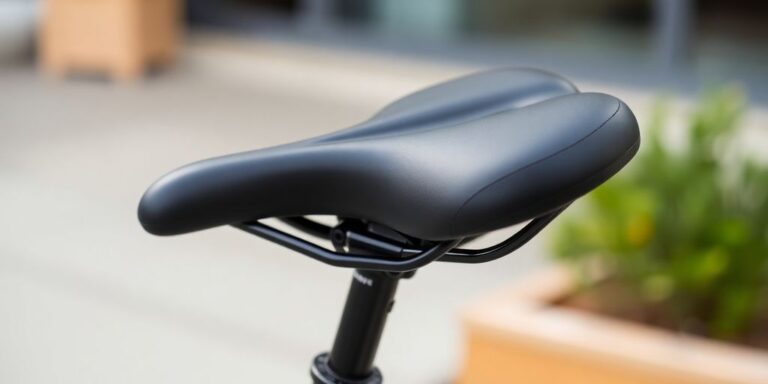 Nahaufnahme des Cloud Comfort Pro Sattels auf einem Fahrrad.