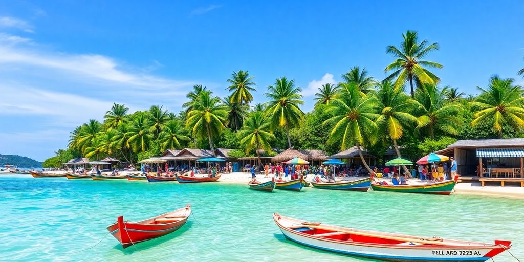 Strand und Palmen auf den Philippinen, ideal zum Auswandern.