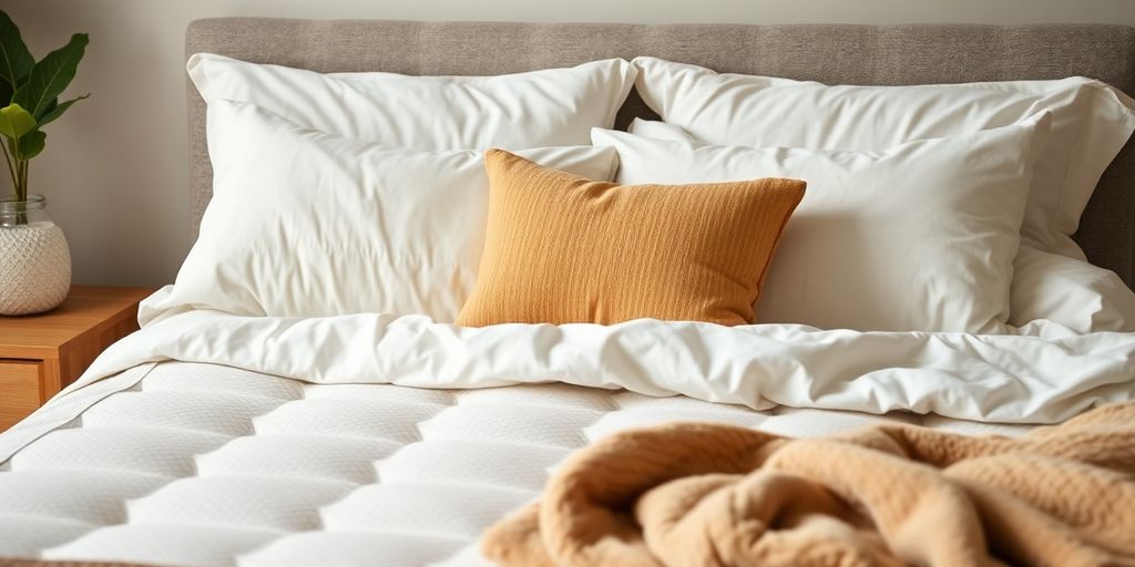 Bequeme Matratze in einem einladenden Schlafzimmer.