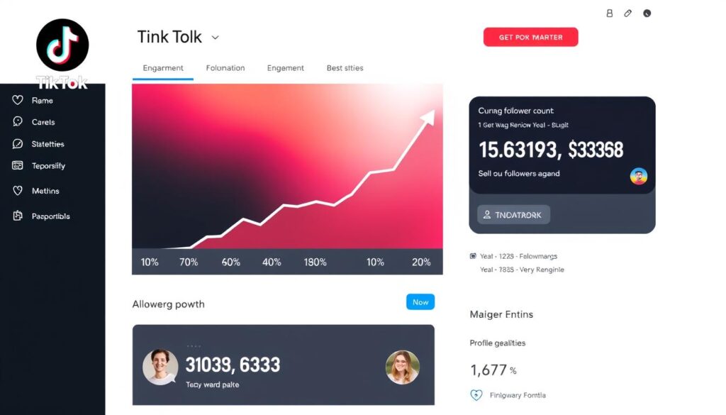 TikTok-Profil mit wachsender Followerzahl und Engagement-Metriken TikTok-Profil mit wachsender Followerzahl und Engagement-Metriken