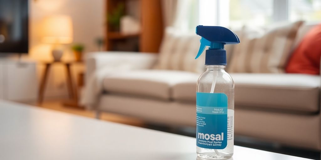 Nahaufnahme eines Nasensprays auf weißem Hintergrund.