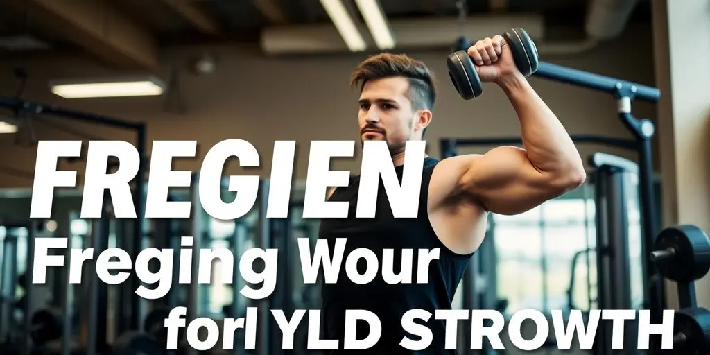 Person beim Krafttraining im Fitnessstudio mit Gewichten.