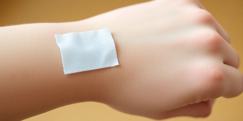 Nahaufnahme eines sauber verbundenen Wunds am Arm.