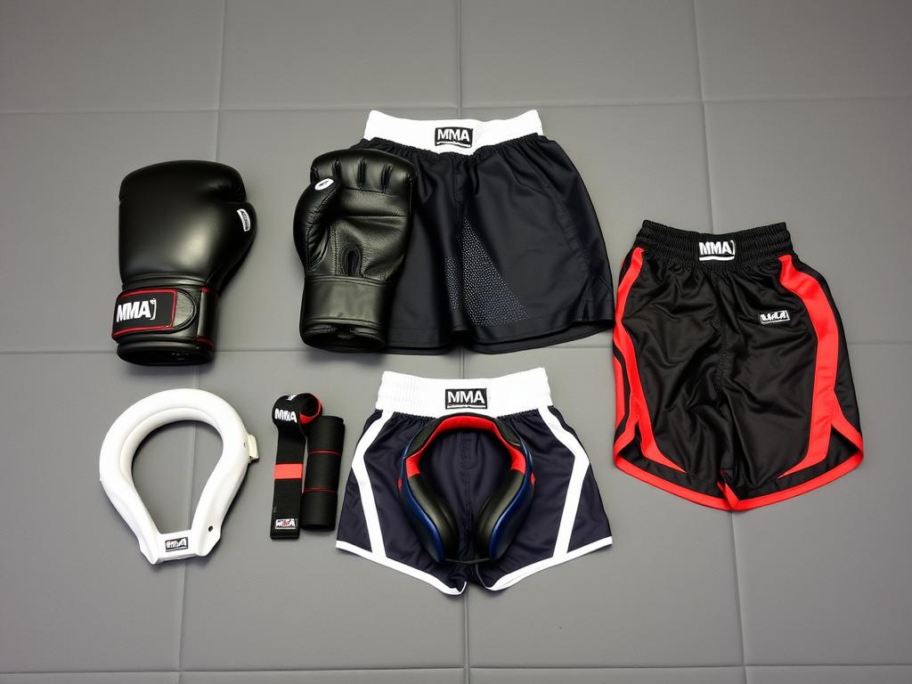 MMA Grundausrüstung mit Handschuhen, Mundschutz und Bandagen für Anfänger MMA Grundausrüstung mit Handschuhen, Mundschutz und Bandagen für Anfänger