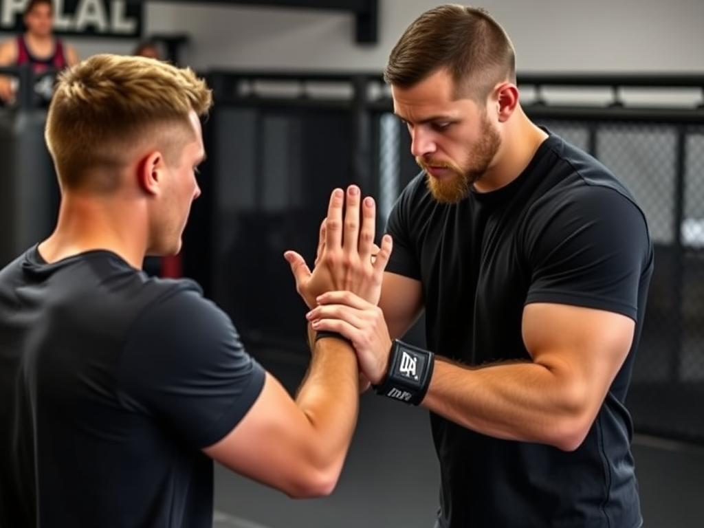 MMA Trainer korrigiert häufige Anfängerfehler bei der Technik MMA Trainer korrigiert häufige Anfängerfehler bei der Technik