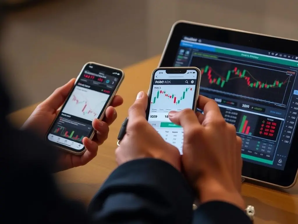 Mobile Trading mit Robomarkets und Roboforex Apps auf verschiedenen Geräten Mobile Trading mit Robomarkets und Roboforex Apps auf verschiedenen Geräten