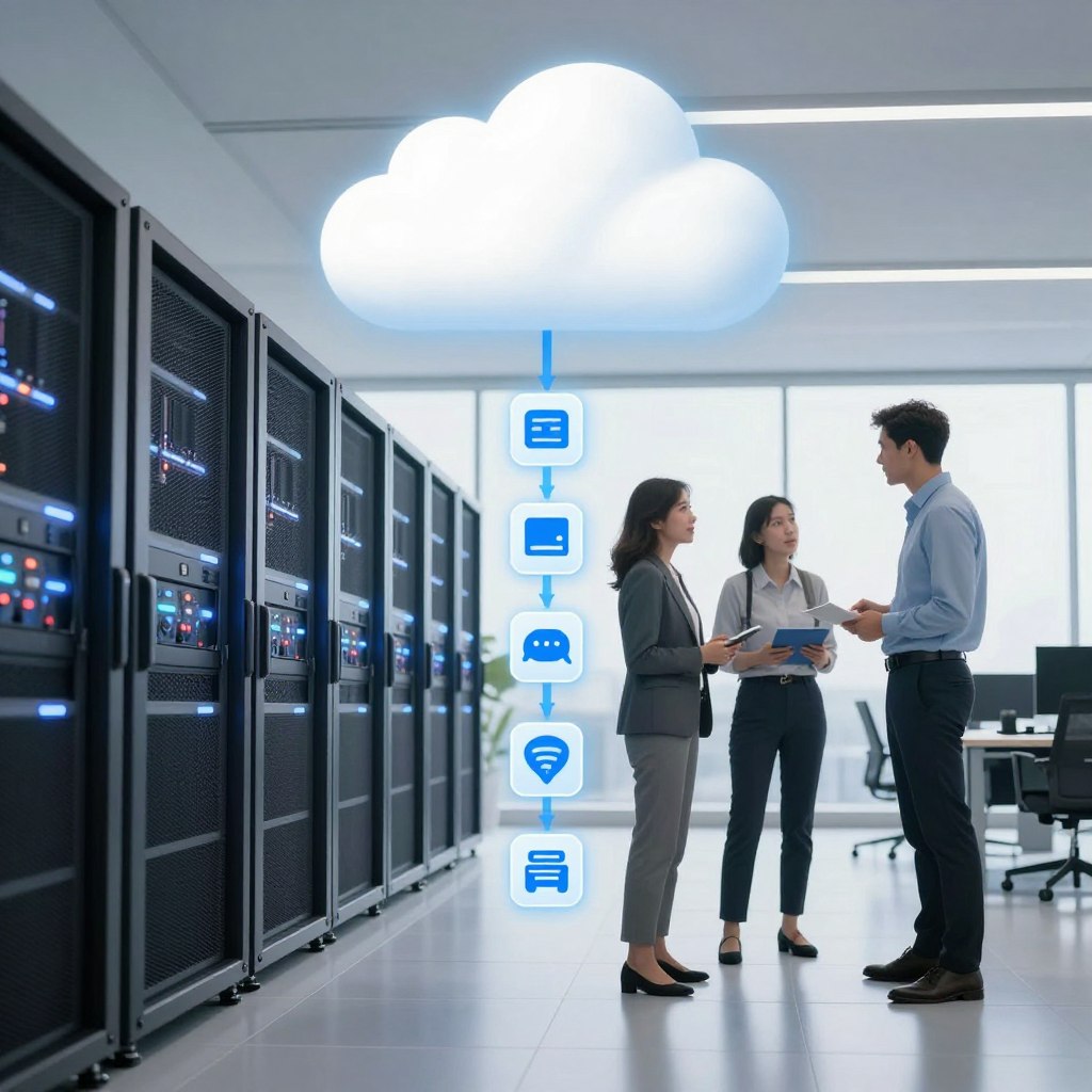 Cloud-Migration für ein KMU mit Datenübertragung in die Cloud-Infrastruktur