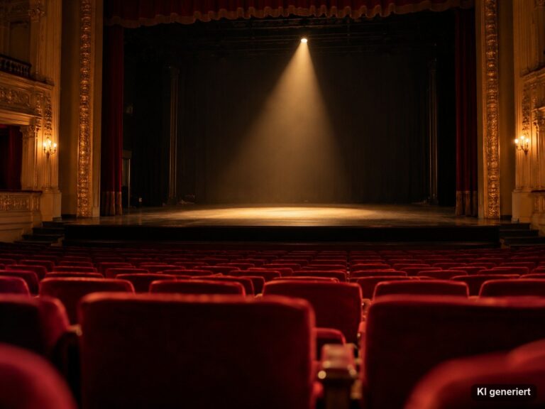 Leere Theaterbühne mit Scheinwerferlicht